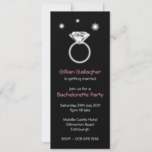 Invitation du Bling Ring Bachelorette Party (Devant)