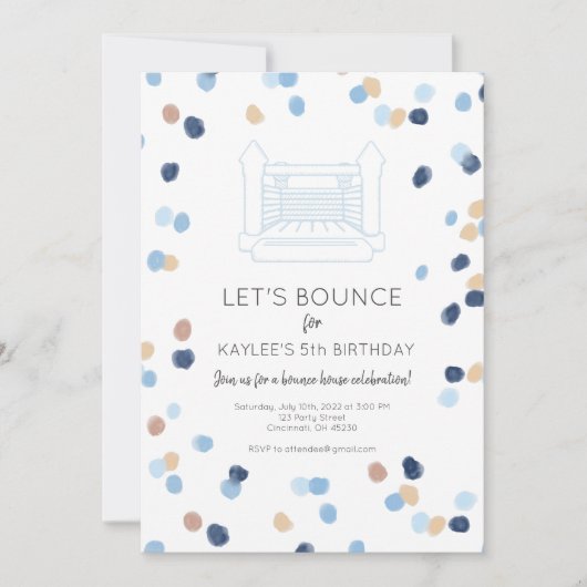 Invitation du Blue Bounce House (Devant)