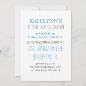 Invitation du Blue Chevron Gymnast Party (Dos)