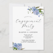 Invitation du Blue Floral Engagement Party (Devant)