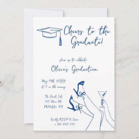 Invitation du Blue Graduation Party (Devant)