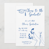 Invitation du Blue Graduation Party (Devant / Derrière)