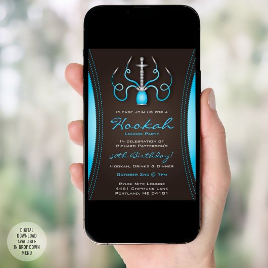 Invitation du Blue Holi Hookah Party