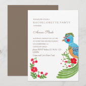 Invitation du Blue Quetzal Bachelorette Party (Devant / Derrière)