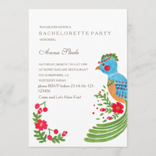 Invitation du Blue Quetzal Bachelorette Party
