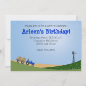 Invitation du Blue Tractor Party (Dos)