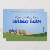 Invitation du Blue Tractor Party (Devant / Derrière)