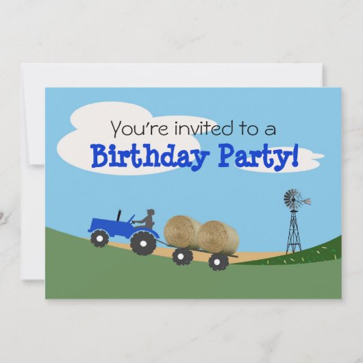 Invitation du Blue Tractor Party (Devant)