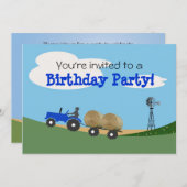 Invitation du Blue Tractor Party (Devant / Derrière)