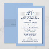 Invitation du Blue & White Formal Graduation Party (Devant / Derrière)
