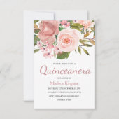 Invitation du Blush Rose Gold Quinceanera Party (Devant)