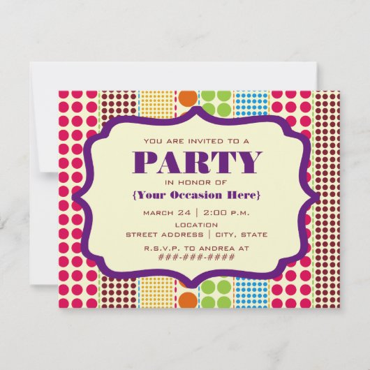 Invitation du Boho Dots Party (Devant)