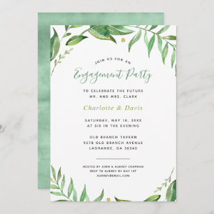 Invitation du Boho Feuille Engagement Party