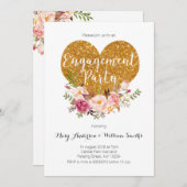 Invitation du Boho Floral Engagement Party (Devant / Derrière)
