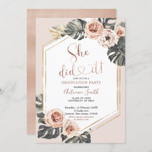 Invitation du Boho Floral Graduation Party