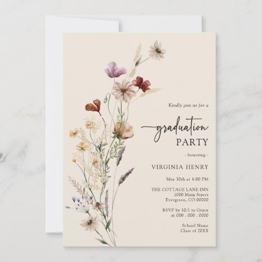 Invitation du Boho Graduation Party (Devant)