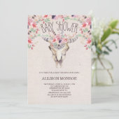 Invitation du Boho tribal et du Baby shower floral (Debout devant)