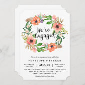 Invitation du Boho Wreath Engagement Party (Devant / Derrière)