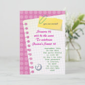 Invitation du bonbon 16 à carnet (Debout devant)