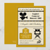 Invitation du bonbon 16 à film de Hollywood (Devant / Derrière)