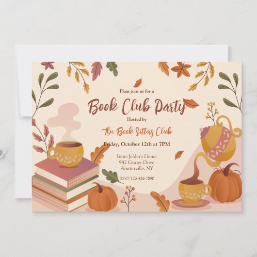 Invitation du Book Club Party (Devant)