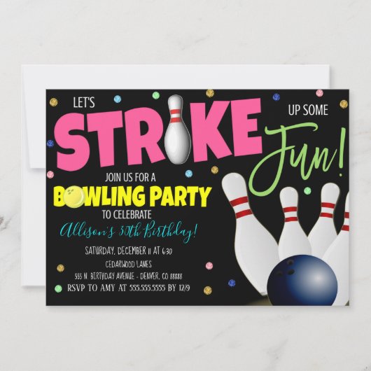 Invitation du Bowling Party (Devant)