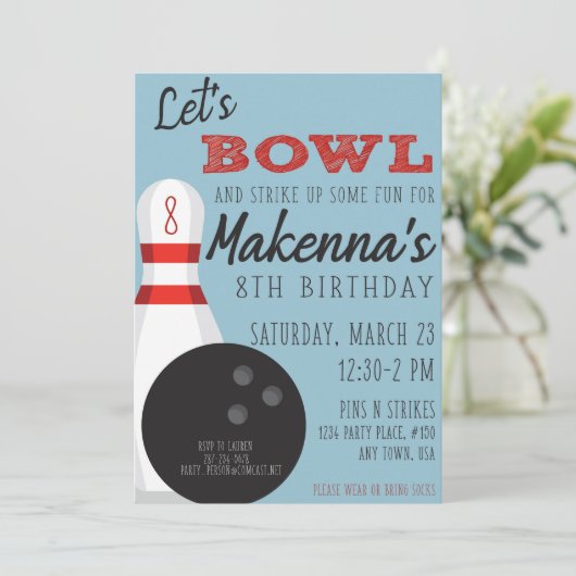 Invitation du Bowling Party (Debout devant)