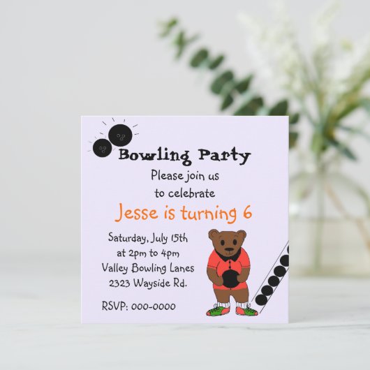 Invitation du Bowling Party (Debout devant)