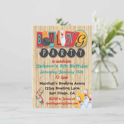 Invitation du Bowling Party (Debout devant)