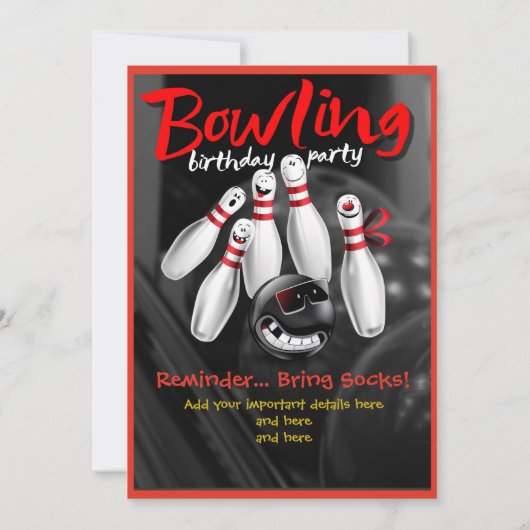 Invitation du Bowling Party (Dos)