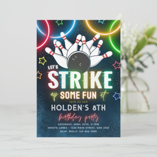 Invitation du Bowling Party | Bowling Anniversaire (Debout devant)