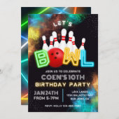 Invitation du Bowling Party | Invitations de quill (Devant / Derrière)