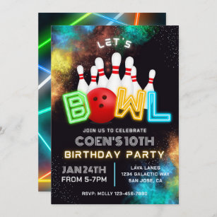 Invitation du Bowling Party   Invitations de quill