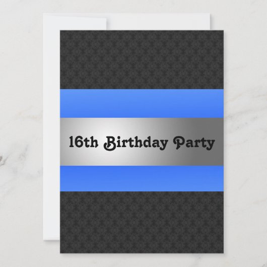 Invitation du Boy's 16th Birthday Party (Devant)