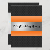 Invitation du Boy's 16th Birthday Party (Devant / Derrière)