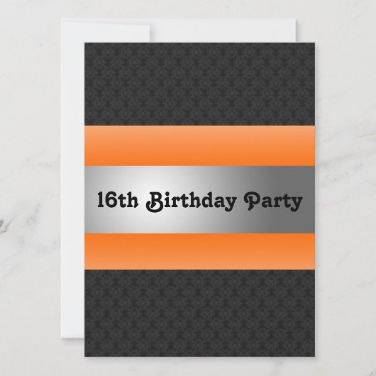 Invitation du Boy's 16th Birthday Party (Devant)