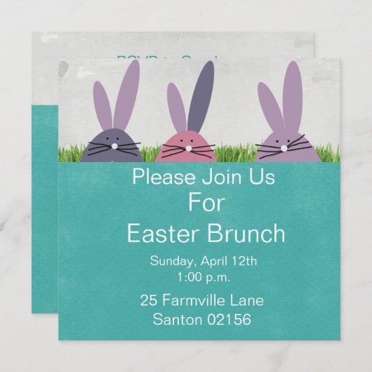 Invitation du brunch de Pâques (Devant / Derrière)