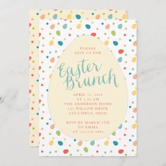 Invitation du Brunch de Pâques (Devant / Derrière)