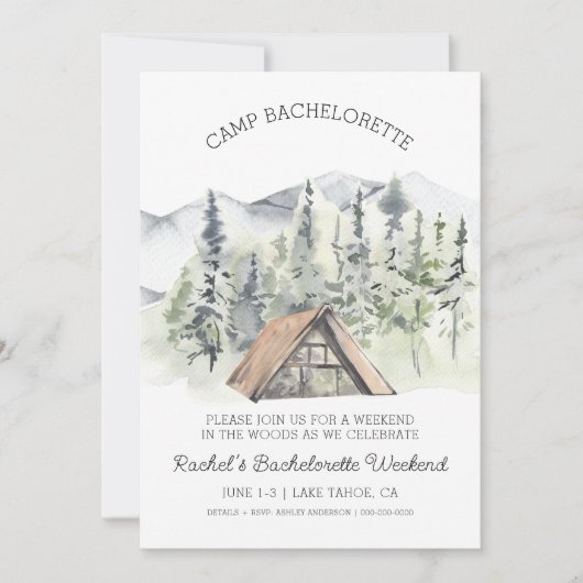 Invitation du camp Bachelorette (Devant)