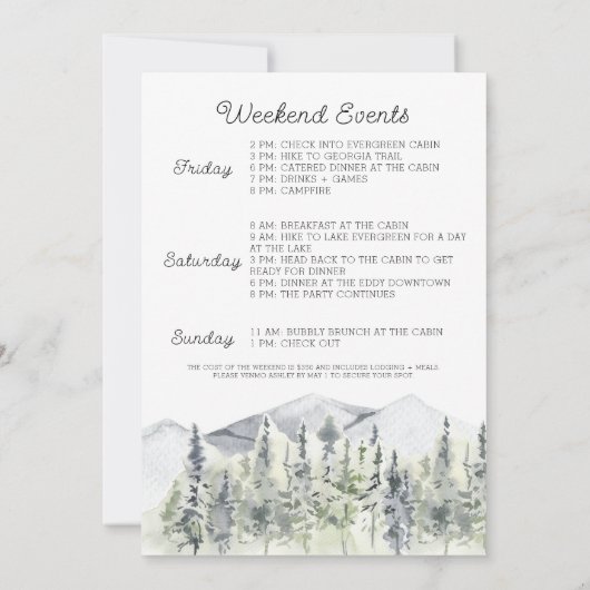 Invitation du camp Bachelorette (Dos)