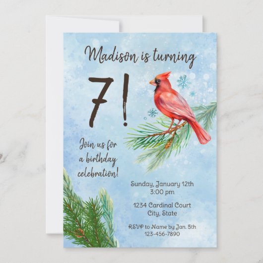 Invitation du Cardinal d'hiver (Devant)