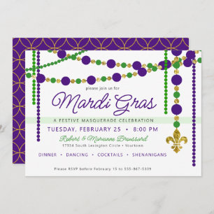 Invitation du Carnaval de Mardi Gras