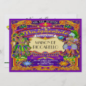 Invitation du Carnaval de Mardi Gras (Devant / Derrière)