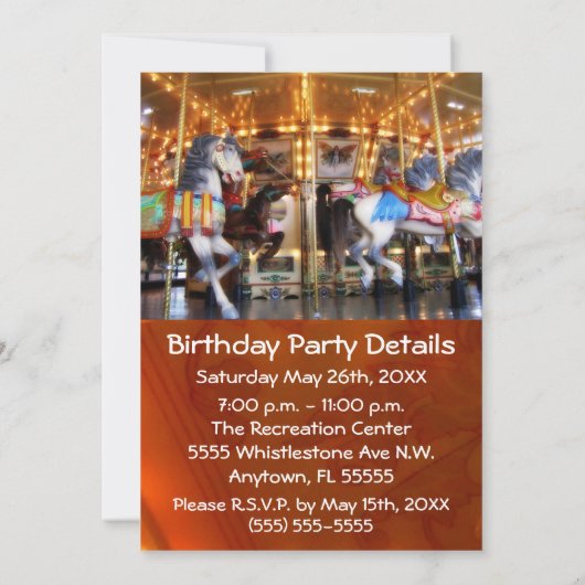 Invitation du Carousel Party (Dos)