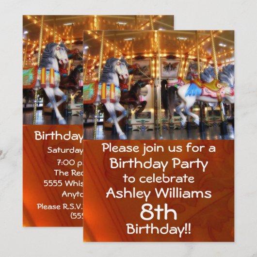 Invitation du Carousel Party (Devant / Derrière)