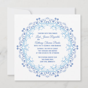 Invitation du Carré de Mandala bleu