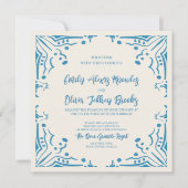 Invitation du Carré Mariage bleu Azulejo (Devant)