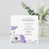 Invitation du Carré Mariage Floral Violet (Debout devant)