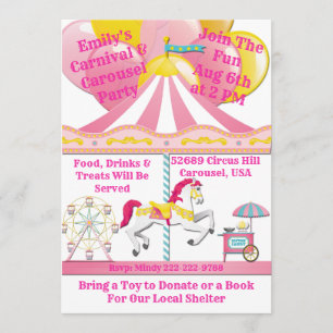 Invitation du Carrousel et du Carnaval Horse Party