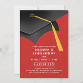 Invitation du Casquette de grade Red Graduation Pa (Devant)